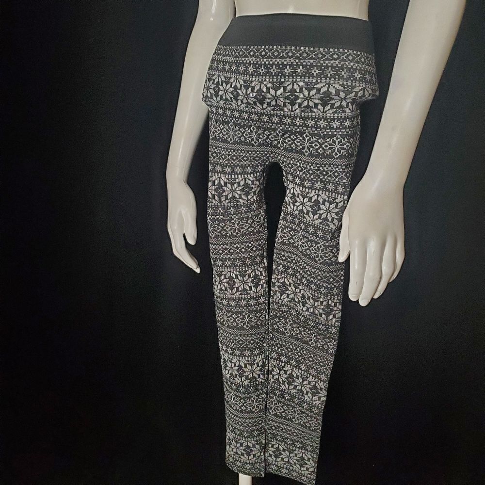 Wallflower Black & Gray Fleece Lined Leggings (XS/S)